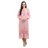 SAAKAA - Pink Rayon Women's Straight Kurti ( Pack of 1 ) - M