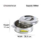 HomePro Casserole 1500 & Gas Lighter Silver Steel Thermoware Casserole ( Set of 2 , 1500 mL ) - Silver