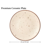 Reactive Handpainted Premium Ceramic 4 Small Plates | Quarter Plates | Stoneware | Microwave and Dishwasher Safe | Pack of 4 | Beige