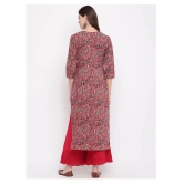 Vbuyz Red Cotton Straight Kurti - XL