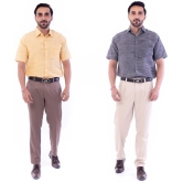 DESHBANDHU DBK Cotton Regular Fit Half Sleeves Mens Formal Shirt - Multi ( Pack of 2 ) - None