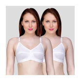 TCG - White Cotton Non Padded Womens Everyday Bra ( Pack of 2 ) - None