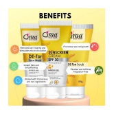 Qraa De Tan Combo Pack-Sunscreen Cream Spf 30,100Gm, De Tan Scrub 100Gm &Face Wash 100Gm|Pack Of 3