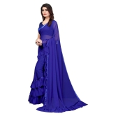 Apnisha Blue Georgette Saree - Single - Blue