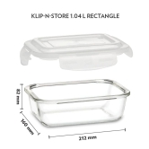 Borosil Klip N Store Rectangular Glass Storage Container | Microwave & Oven Safe | Transparent | 1 Pc