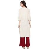 Antaran Cotton Blend Embroidered Straight Women's Kurti - White ( Pack of 1 ) - None