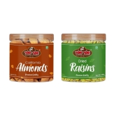 YUM YUM Premium Dry Fruits Combo Pack 400g ( Almonds & Raisins ) 200 g Jar Each