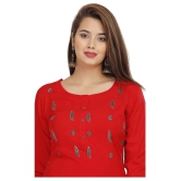 HIGHLIGHT FASHION EXPORT - Red Rayon Womens Straight Kurti - XXL