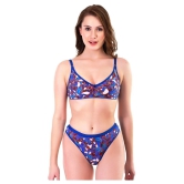 TCG Blue Cotton Bra & Panty Set - 28