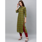 KIPEK - Green Rayon Womens Straight Kurti ( Pack of 1 ) - None