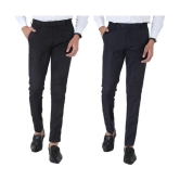 SREY - Black Polycotton Slim - Fit Mens Chinos ( Pack of 2 ) - None