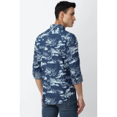 Men Blue Slim Fit Print Full Sleeves Casual Shirt