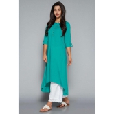 Pistaa - Turquoise Viscose Women''s Asymmetrical Kurti ( Pack of 1 ) - None