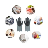 Perfect Pricee Silicon Brush Gloves Rubber Universal Size Cleaning Glove 2 Gloves