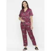 Smarty Pants - Mauve Satin Women''s Nightwear Nightsuit Sets ( Pack of 1 ) - None