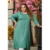 PrettyPlus by Desinoor.com Rayon Solid Straight Womens Kurti - Sea Green ( Pack of 1 ) - None