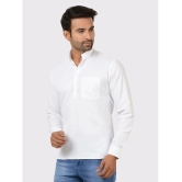 Maharaja - White Cotton Blend Mens Regular Kurta ( Pack of 1 ) - None