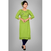 HAYA - Lime Green Rayon Womens Straight Kurti ( Pack of 1 ) - None