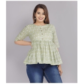 JC4U - Green Cotton Womens Peplum Top ( Pack of 1 ) - None