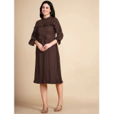 Glomee - Brown Polyester Womens Fit & Flare Dress ( Pack of 1 ) - None