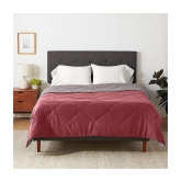 HOMETALES Microfiber Solid Reversible Single Comforter ( 150 x 210 ) - Maroon & Grey