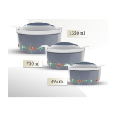 Milton - Grey Steel Thermoware Casserole ( Set of 3 , 1350 mL ) - Grey