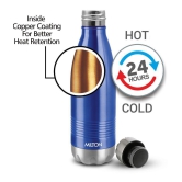 Milton Duo DLX 1000 Thermosteel 24 Hours Hot and Cold Water Bottle, 1 Litre, Blue | Leak Proof | Office Bottle | Gym | Home | Kitchen | Hiking | Trekking | Travel Bottle - Blue