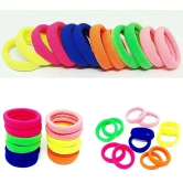 FOK 15 Pcs Cotton Rubber Bands Clip In Hair Extension Multi Colour