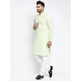 Jompers Mens Dark-Green Embroidered Kurta Only-XXL / Green