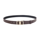 Zacharias - Gold Faux Leather Mens Casual Belt ( Pack of 1 ) - None