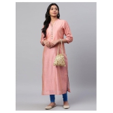 KSUT Peach Silk Straight Kurti - L