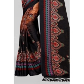 LEELAVATI - Brown Crepe Saree With Blouse Piece ( Pack of 1 ) - Brown