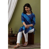 Lee Moda - Blue Cotton Blend Womens Straight Kurti ( Pack of 1 ) - XXL