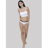 BASIICS By La Intimo - White BCPBR08 Cotton Lycra Solid Womens Bikini ( Pack of 1 ) - None