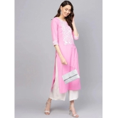 Varanga Cotton Printed Straight Womens Kurti - Pink ( Pack of 1 ) - None