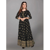 Kapadia - Black Rayon Womens Anarkali Kurti ( Pack of 1 ) - None