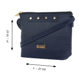 Enoki - Blue Faux Leather Sling Bag - Blue