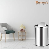 Mumma's LIFE Stainless Steel Swing Dust Bin with Lid| Garbage Bin, Trash Can for Home, Kitchen, Washroom, Bathroom and Offices (Swing Bin 8 * 12inch 09LTR)