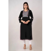 Kapadia - Black Rayon Womens Straight Kurti ( Pack of 1 ) - None