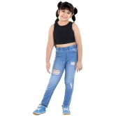 Naughty Ninos - Blue Denim Girls Leggings ( Pack of 1 ) - None