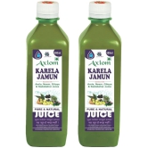 Axiom Karela Jamun Swaras 500 ml -Pack of 2 | Maintaining Blood Sugar Levels | Lowers Bad Cholesterol Levels | For Glowing Skin and Lustrous Hair | 100% Natural WHO GMP, GLP Certified Produc