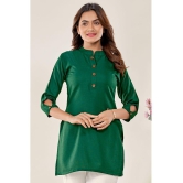 Glomee - Green Cotton Women's Tunic ( Pack of 1 ) - None