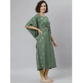 Janasya - Green Crepe Womens Kaftan Kurti ( Pack of 1 ) - XL