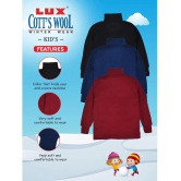 Lux Cottswool Kids Maroon Solid Cotton Hi-Neck Thermal Top - Pack of 2 - None