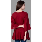 Smien - Maroon Rayon Women''s Tunic ( Pack of 1 ) - None