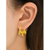 LUV FASHION Golden Bali Earrings ( Pack of 1 ) - Golden