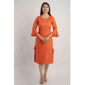 MAUKA - Orange Rayon Women's Straight Kurti ( Pack of 1 ) - None