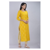 Kbz Yellow Rayon Straight Kurti - XXL