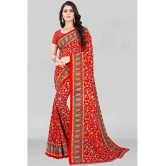 LEELAVATI - Red Georgette Saree With Blouse Piece ( Pack of 1 ) - Red