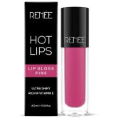 Renee Hot Lips Pink Lip Gloss - Pink, Helps Archive Fuller, Supple & Plumped Lips, 4.5Ml